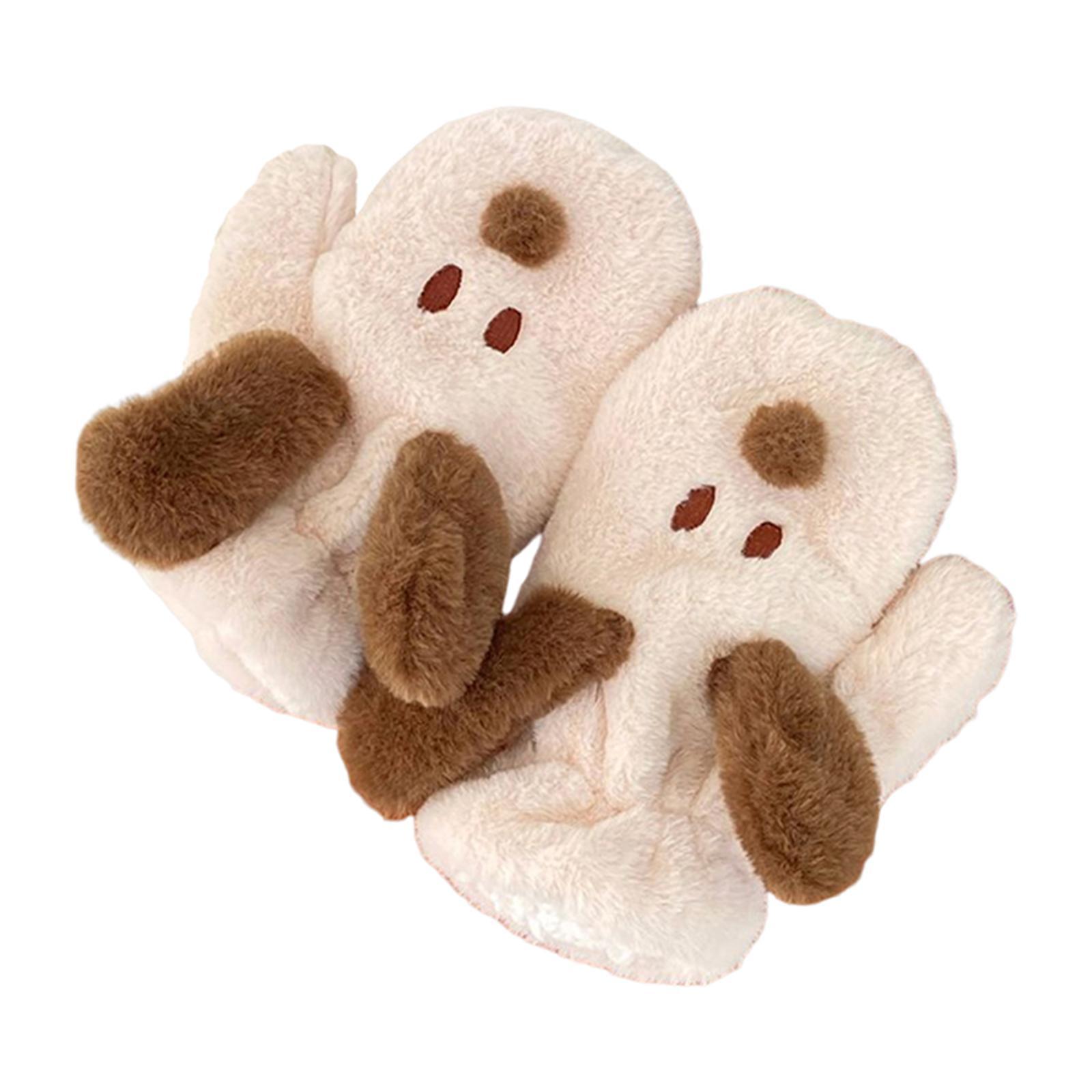 Women's Cute Plush Gloves Warm Fashion Cartoon Animal Mittens for Winter Hiking Skiing