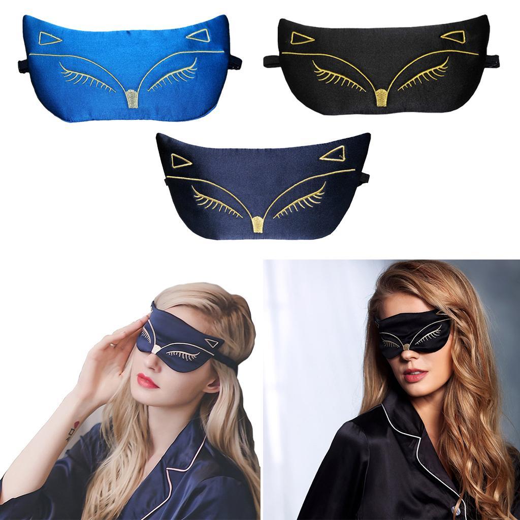 2-4pack Pure Mulberry Silk Sleep Eye Mask Shade Double-Side Black