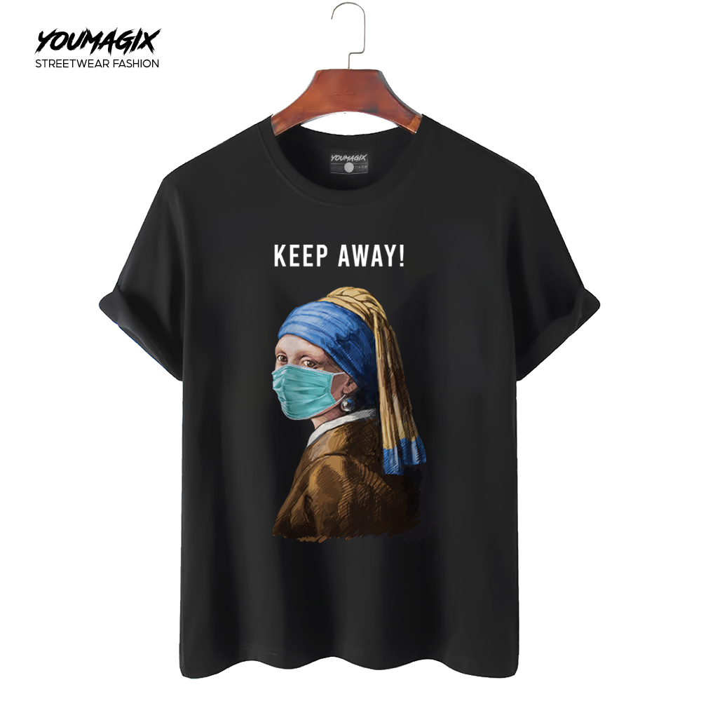 Áo Thun Tay Lỡ Form Rộng Unisex 100% Cotton In Hình Keep Away