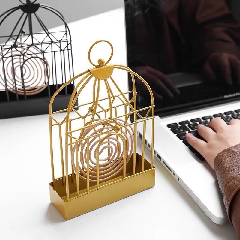 Đế đốt nhang muỗi, hương muỗi hình lồng chim – Lồng treo hương bắt muỗi