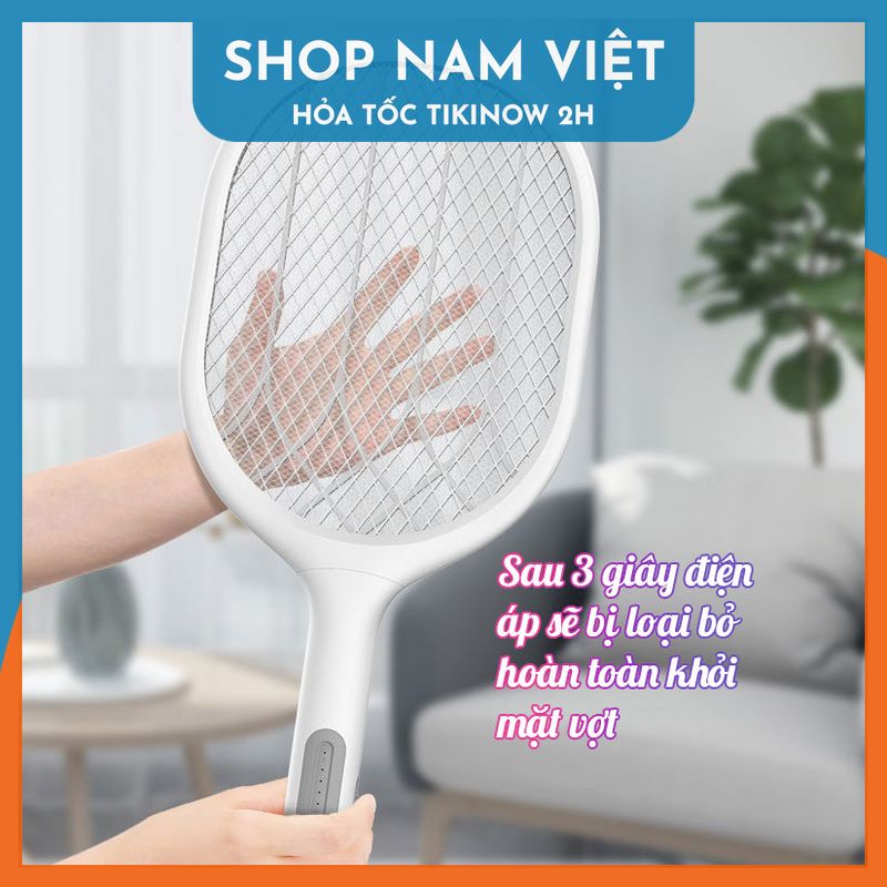 Vợt Muỗi Kiêm Máy Bắt Muỗi Cao Cấp Có Đế Sạc
