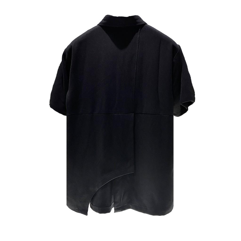 Áo Sơ Mi Nam Nữ 12.DESTINY Chi Tiết Miếng Đáp Bên Ngực Trái Chất Liệu Premium Cotton Màu Đen