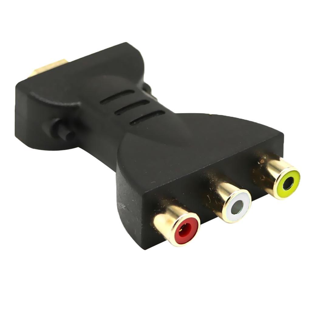 6pcs  Male to 3 RCA Video Audio Adapter AV Converter for 1080P HDTV DVD
