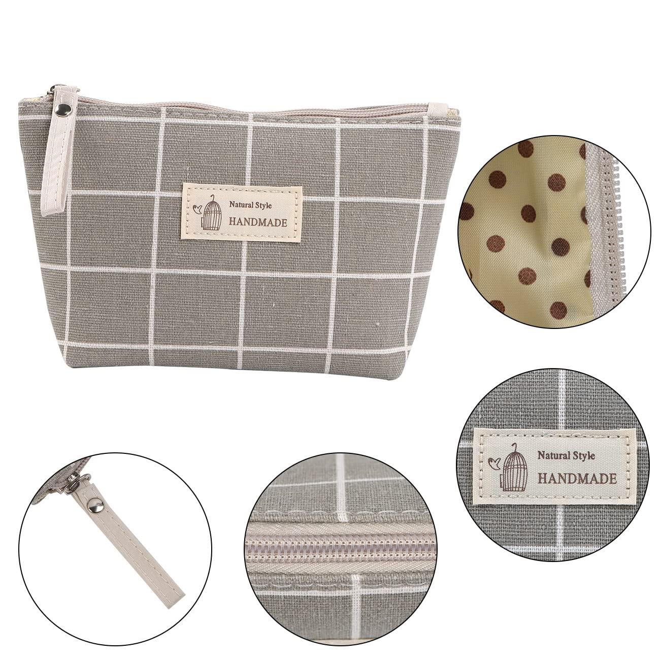 Hộp Đựng Mỹ Phẩm Bằng Vải 2 Cái, Túi Đựng Mỹ Phẩm Bằng Vải, Túi Trang Điểm Bằng Vải Đa Năng Có Khóa Kéo, Cho Thẻ Rút Tiền Móc Khóa Mỹ Phẩm