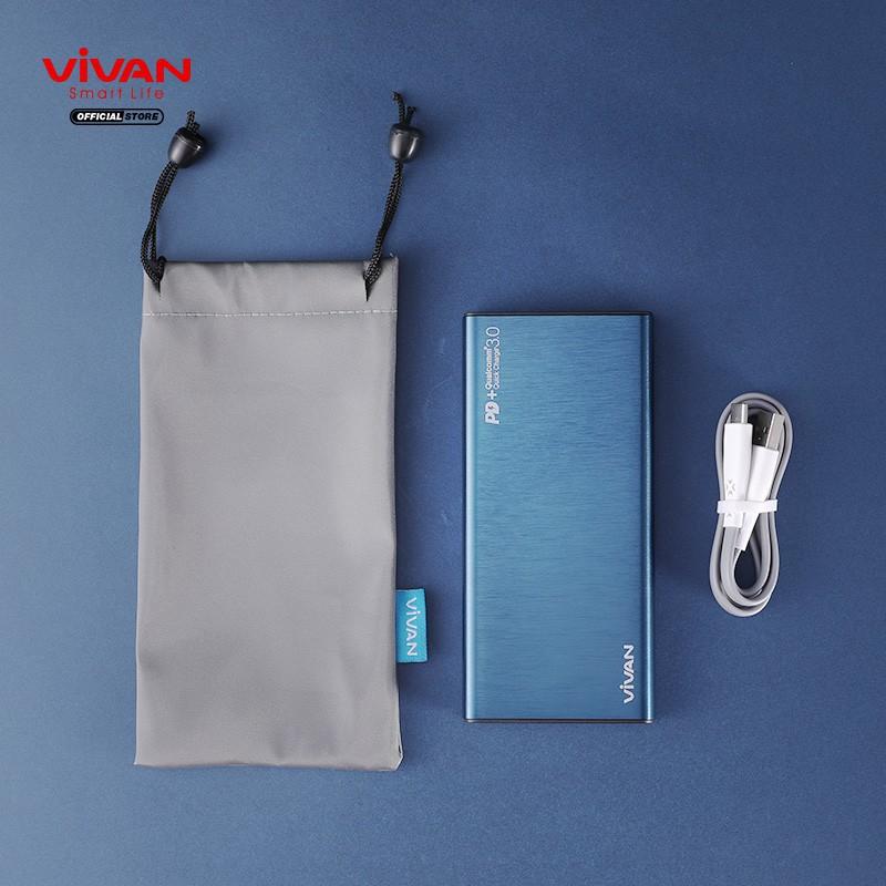 Pin Sạc Dự Phòng 10000mAh Cho Điện Thoại VIVAN 18W Có 2 Input &amp; 3 Output - Hàng Chính Hãng