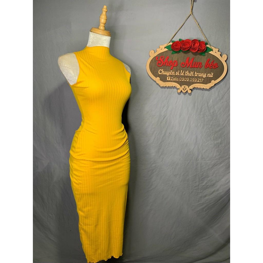Đầm Body Phom Dài Cổ Lọ Chất Thun Gân Thích Hợp Mặc Đi Chơi Đi Dạo Phù Hợp Với Mọi Phong Cách