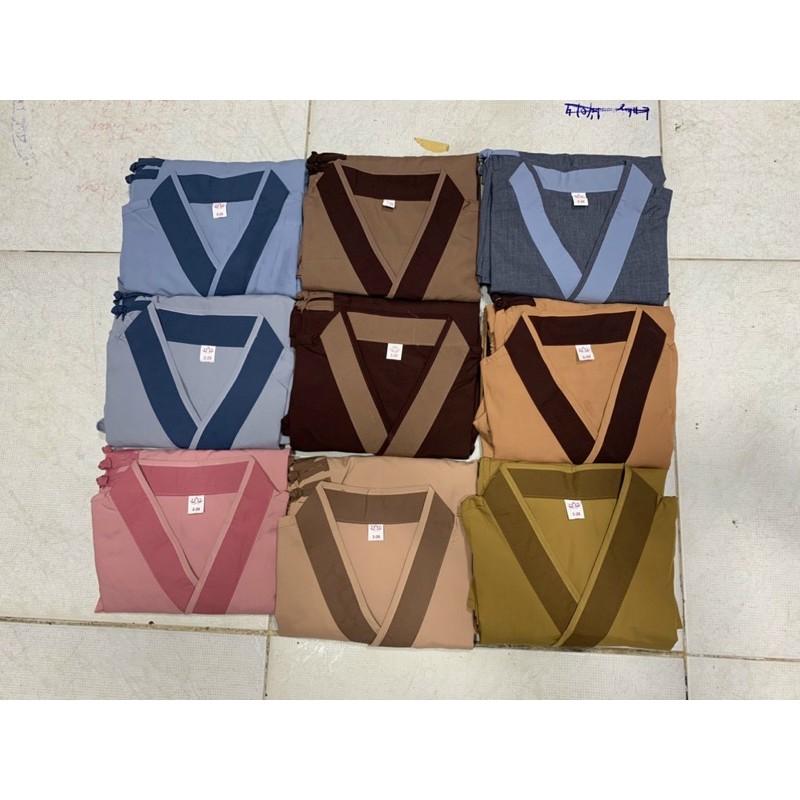 Đồ Lam Đi Chùa # Xéo Tim 3 Nút # Đồ Bộ # Quần Áo # Vải Mát # Nữ