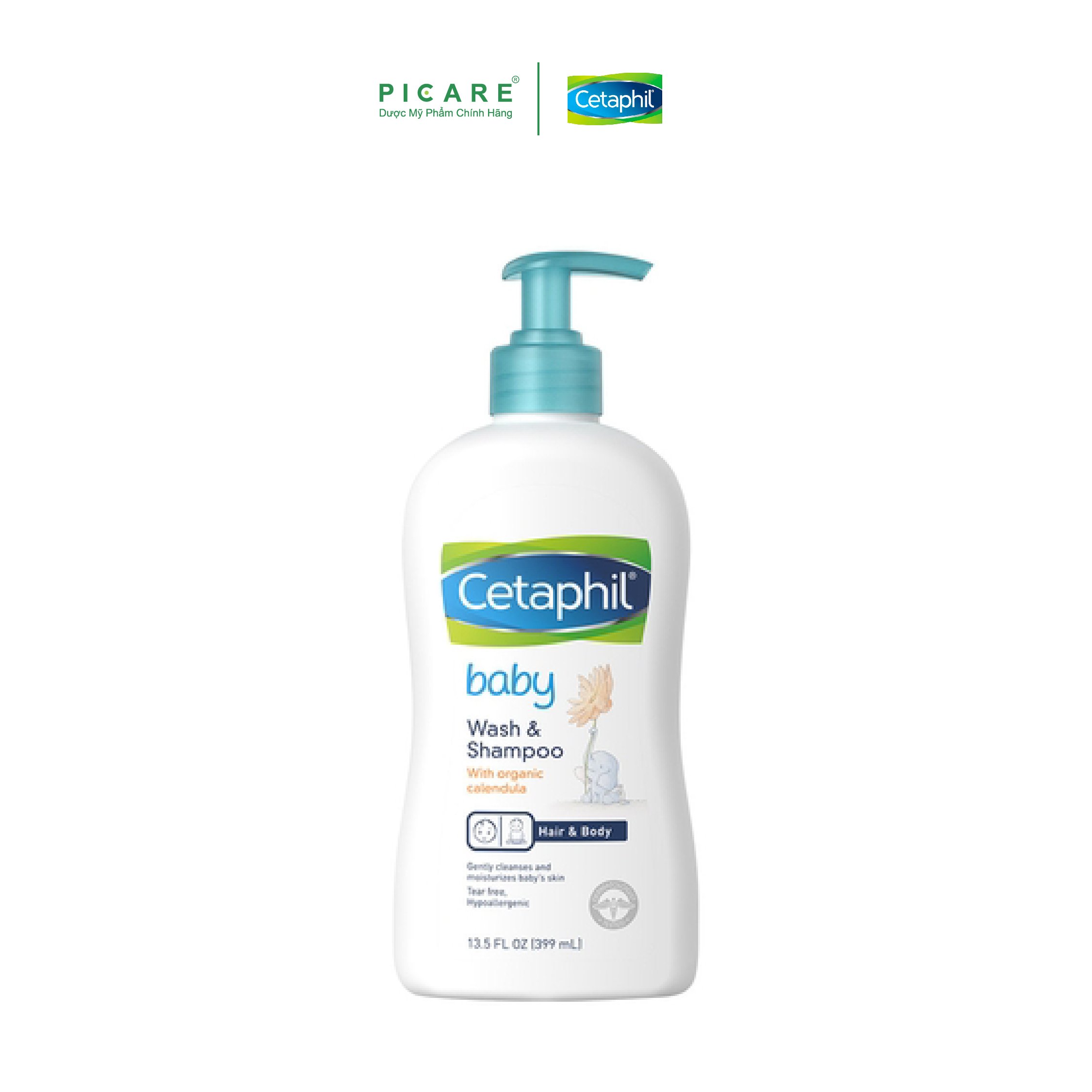 Sữa Tắm Gội Dịu Nhẹ Cho Bé Cetaphil Baby Wash &amp; Shampoo with Organic Calendula 400ml