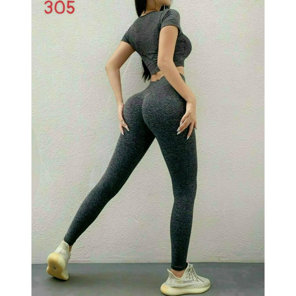 Set Áo Croptop Quần Dài Cạp Cao Bo Bụng Nữ Tập Gym,Yoga, Aerobic,Chạy Bộ,Fitness,Zumba