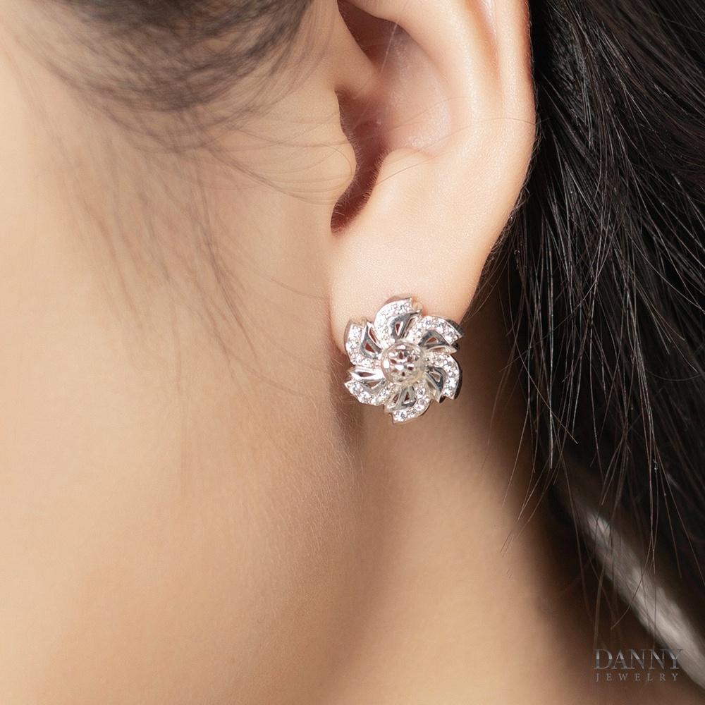 Bông Tai Nữ Bạc 925 Danny Jewelry Xi Bạch Kim Đính Đá CZ NI4GZ025