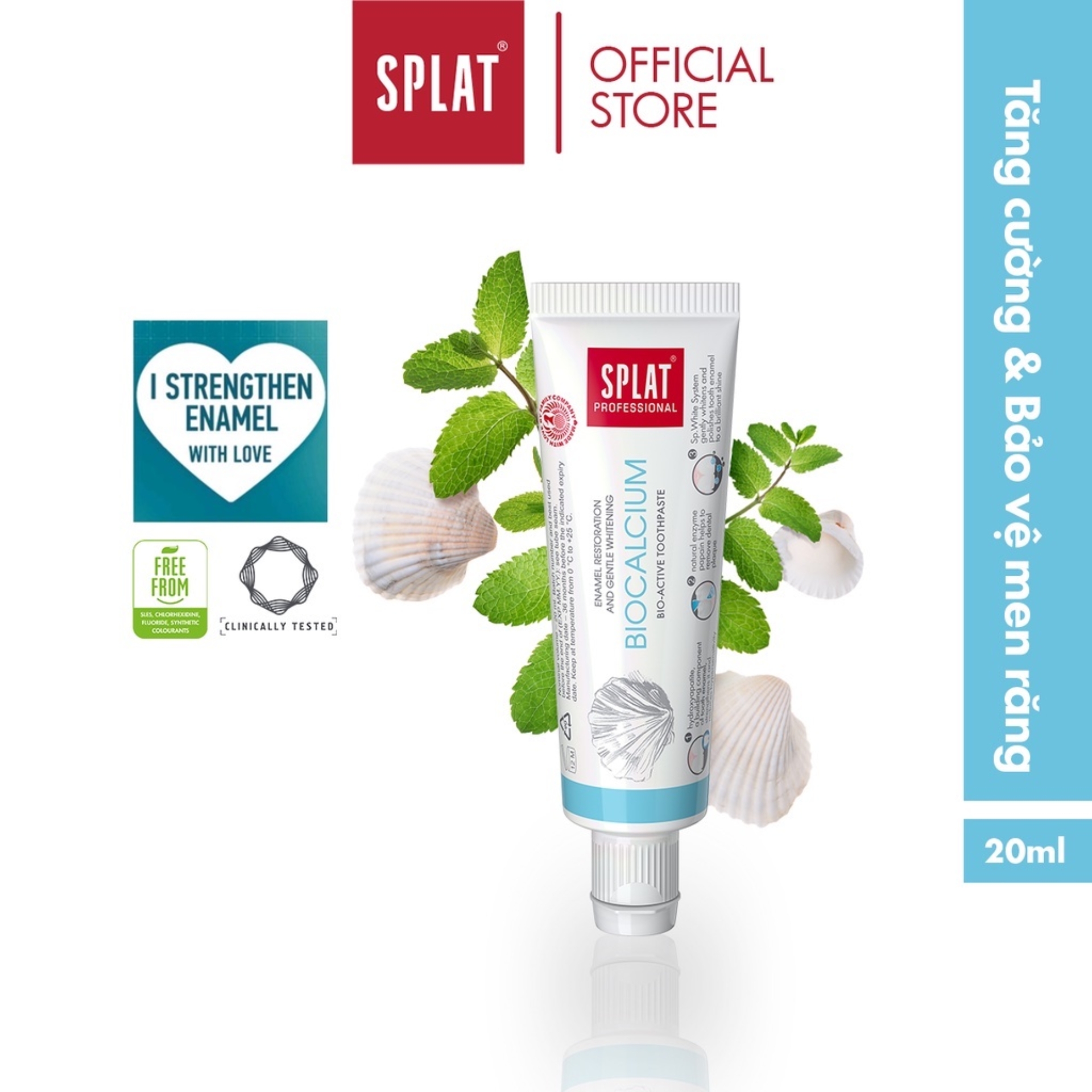 Kem Đánh Răng SPLAT Biocalcium Professional series Bảo Vệ Răng Toàn Diện An Toàn, Hiệu Quả Dung Tích 20ml