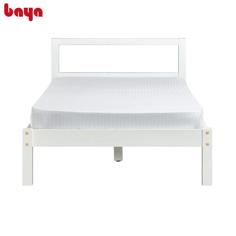 Giường Ngủ Đơn BAYA SAPA Kích Thước L194xW97xH30 Làm Từ Gỗ Keo Với Độ Bền Cao Màu Trắng Trang Nhã 7100038