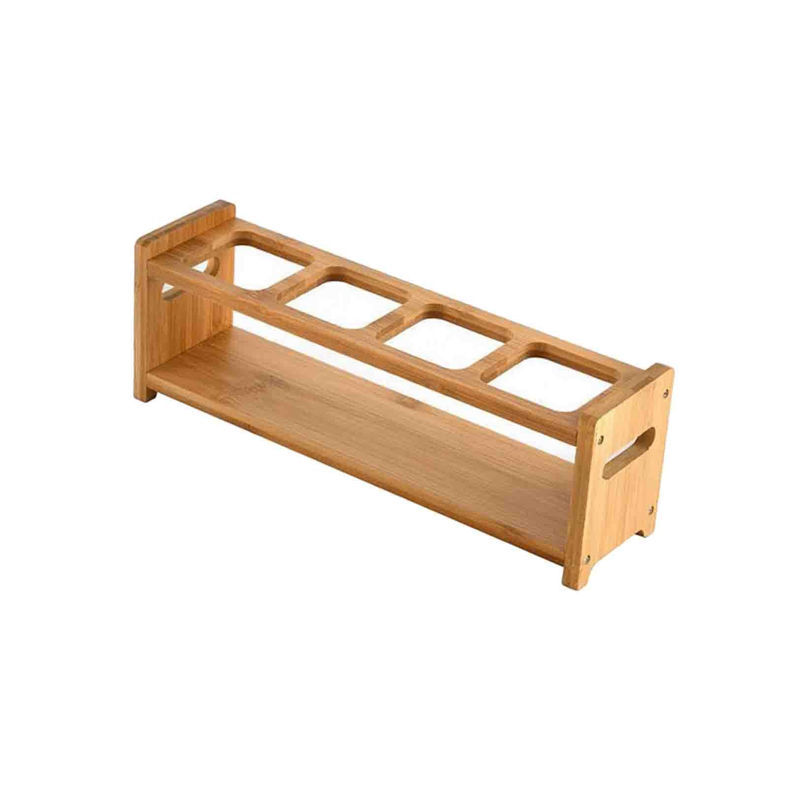 Glass Server Wood Display Rack for Restaurant Bar Cocktails Party