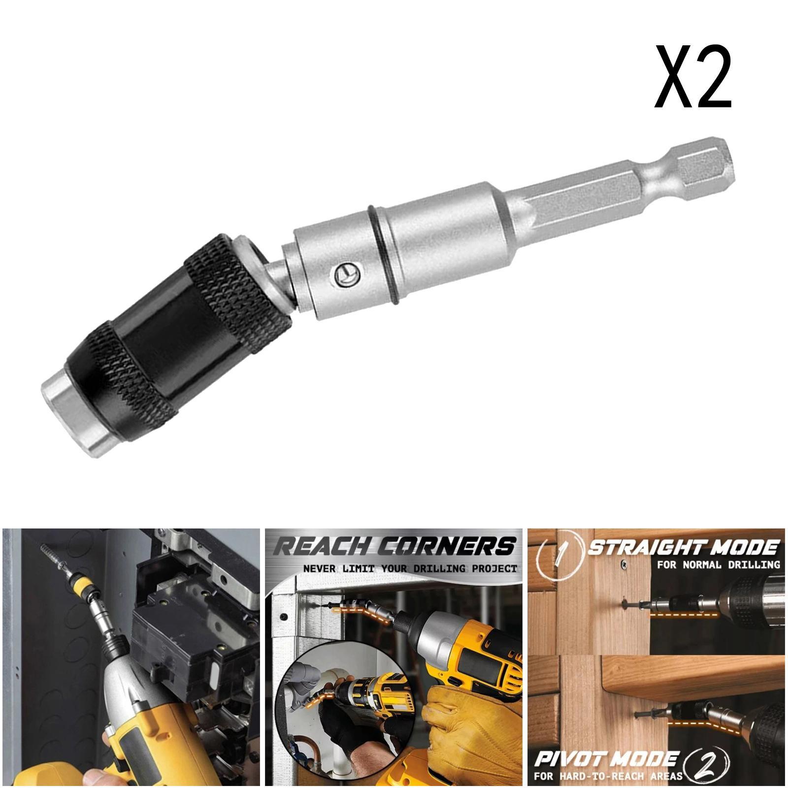 2Pcs Magnetic Screw Drill Tip Pivoting Drill Bit Holder Quick Release Bit