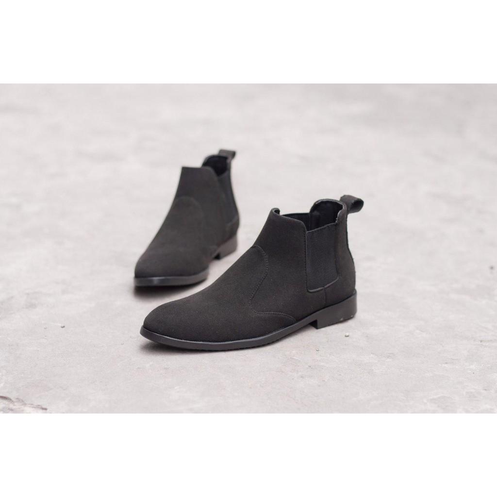 Giày Chelsea Boot Cổ Chun Da Búc Màu Đen Cực Đẹp - Phong Cách Đế Được Khâu Chắc Chắn - CB520-bucdenchun (V )