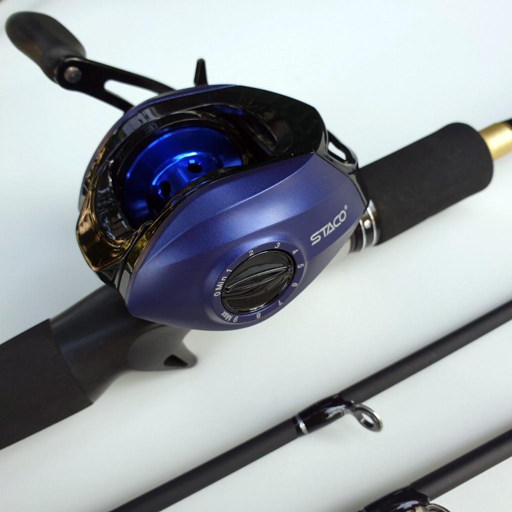 Bộ Cần Câu Lure Shimano 2 ngọn - Máy Ngang Staco kèm phụ kiện