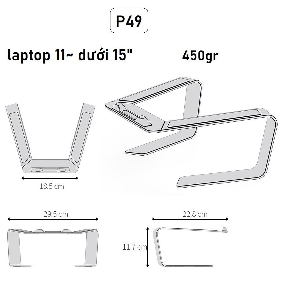 Giá đỡ laptop nhôm tản nhiệt có thể gấp gọn P49 kích thước lớn 2 tầng