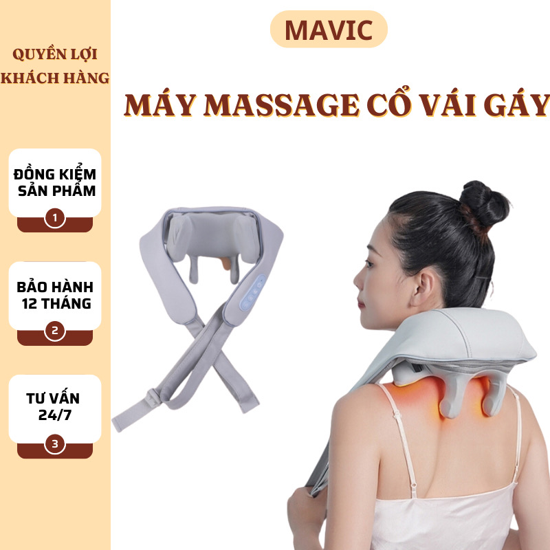 Máy Massage Cổ Vai Gáy RL-20, Con Lăn Silicon Không Gây Đau - Đai Massage Đa Năng Mô Phỏng Kỹ Thuật Massage Số 8