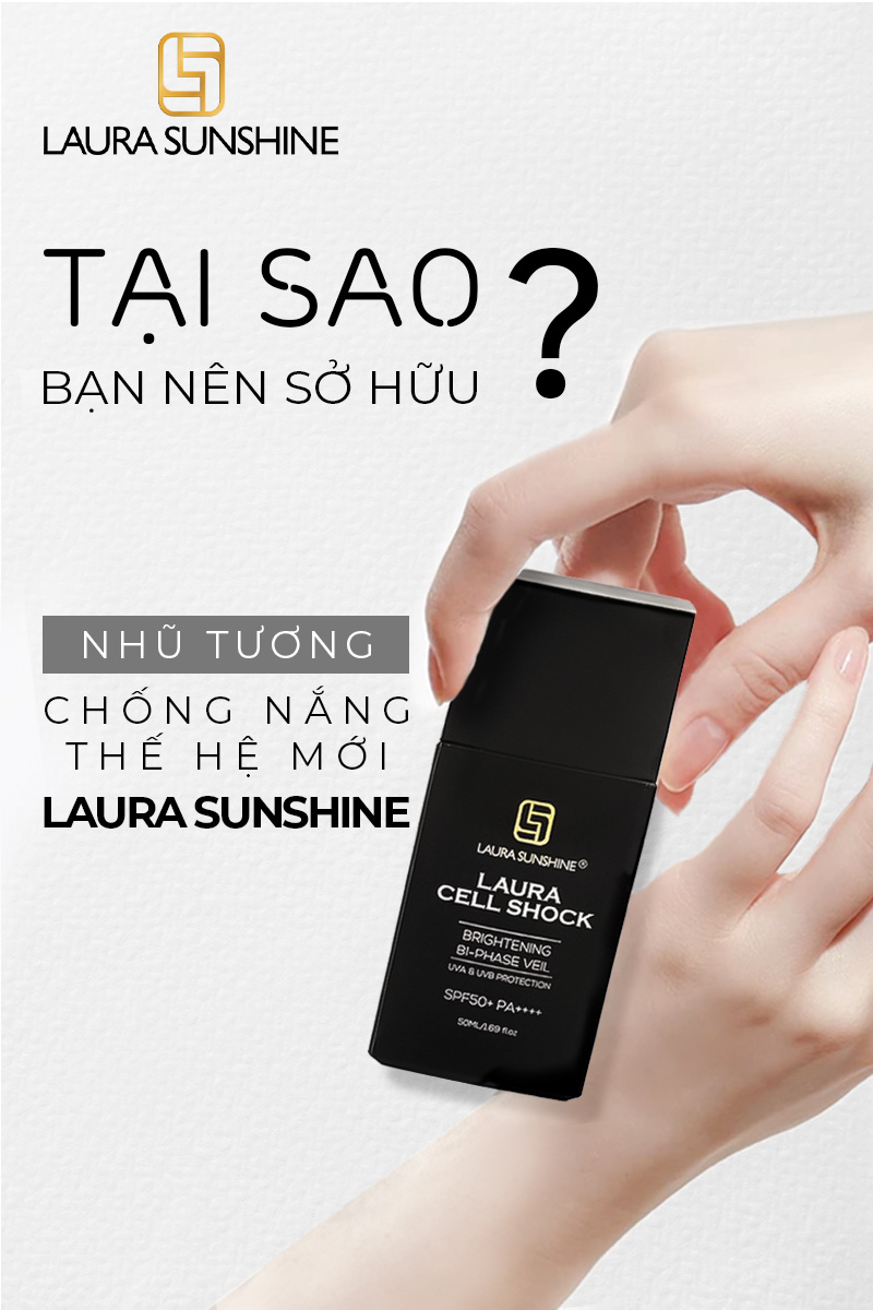 Kem chống nắng tế bào gốc Laura Sunshine Cell Shock Brightening Bi-Phase Veil SPF50+ PA++++ 50ml