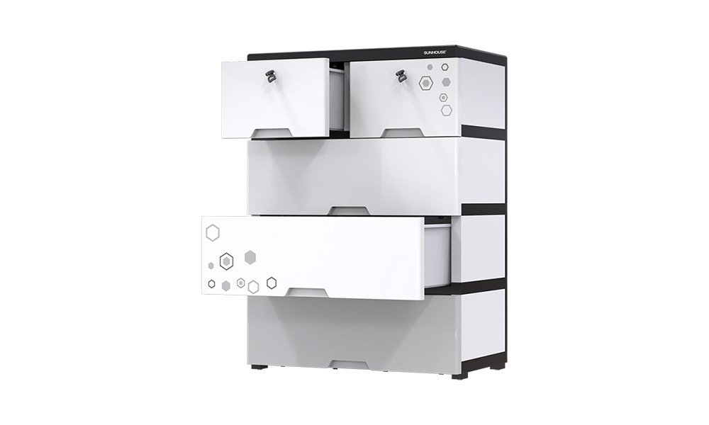 Tủ nhựa đôi 5 ngăn Happy Family SUNHOUSE KS-CA688F5 - Hàng chính hãng