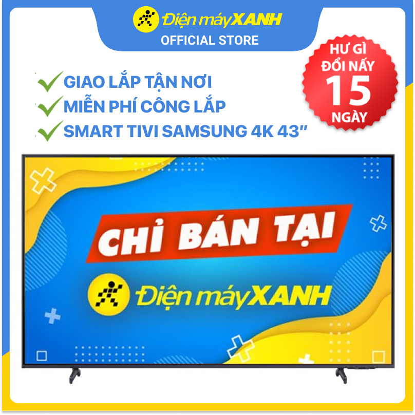 Smart Tivi Crystal Samsung 4K 43 inch UA43AU8100 Mới 2021