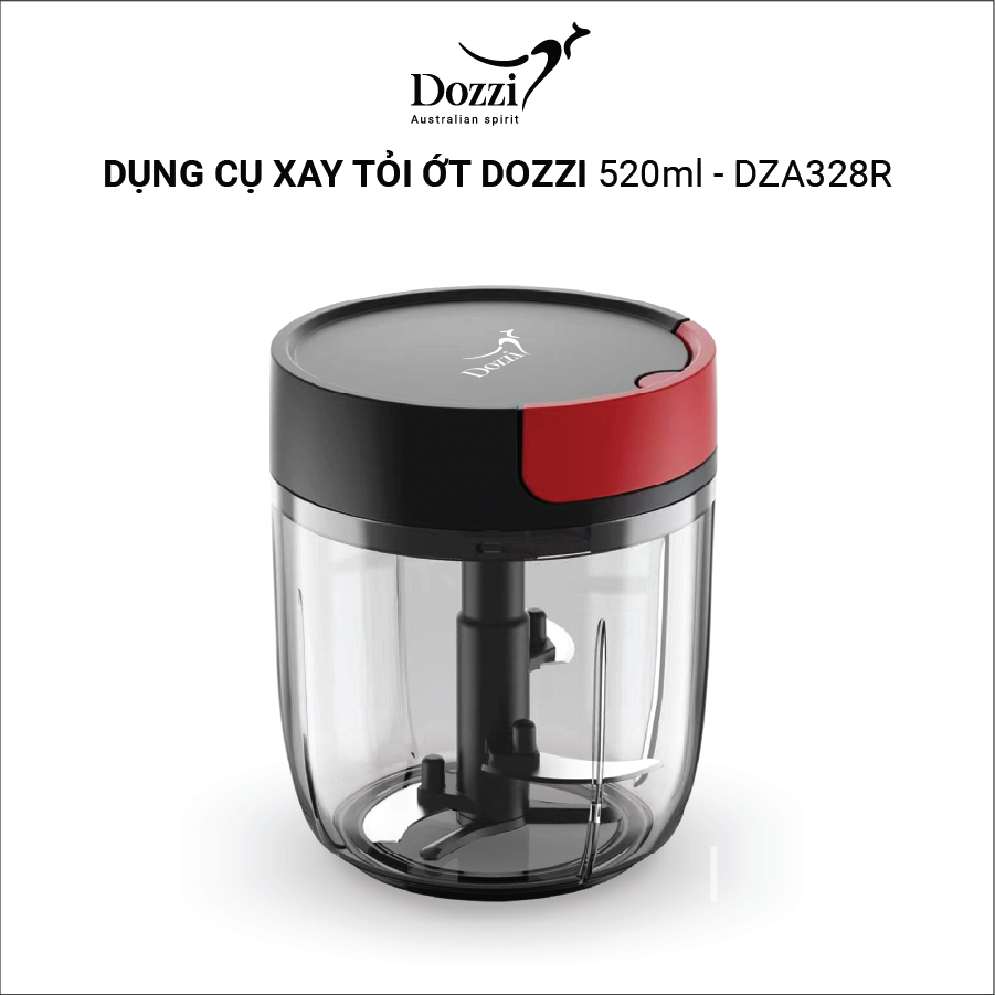 Dụng cụ xay tỏi ớt 520ml DZA328R Dozzi (Hàng chính hãng)