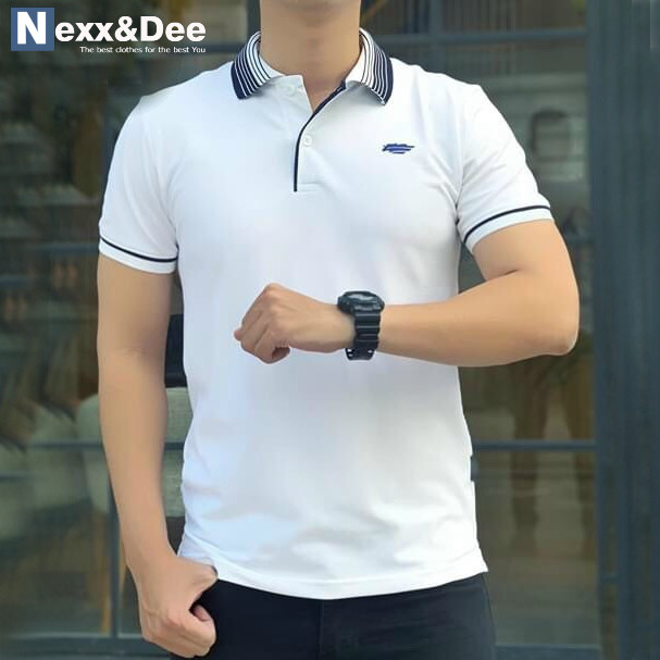 Áo thun polo nam sọc ngang có cổ vải cá sấu cao cấp trung niên Nexx & Dee ND01