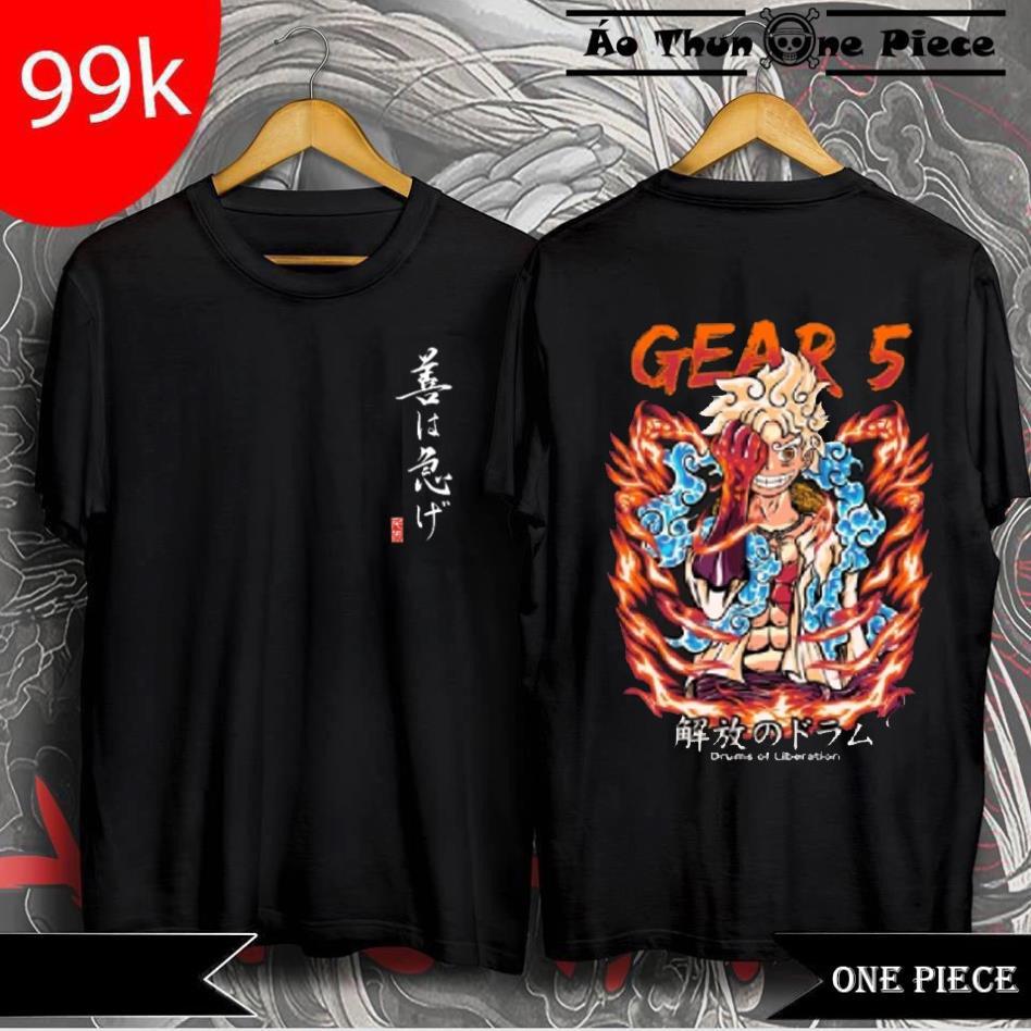 NEW Áo thun One Piece Luffy Gear 5 Nika Thức Tỉnh Trái Ác Quỷ Zoan Thần Thoại, áo phông One Piece Luffy độc đẹp giá rẻ