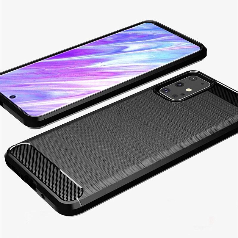 Ốp lưng dẻo Samsung Galaxy S20 / S20 Plus / S20 FE vân sợi cacbon chống sốc Rugger Amor