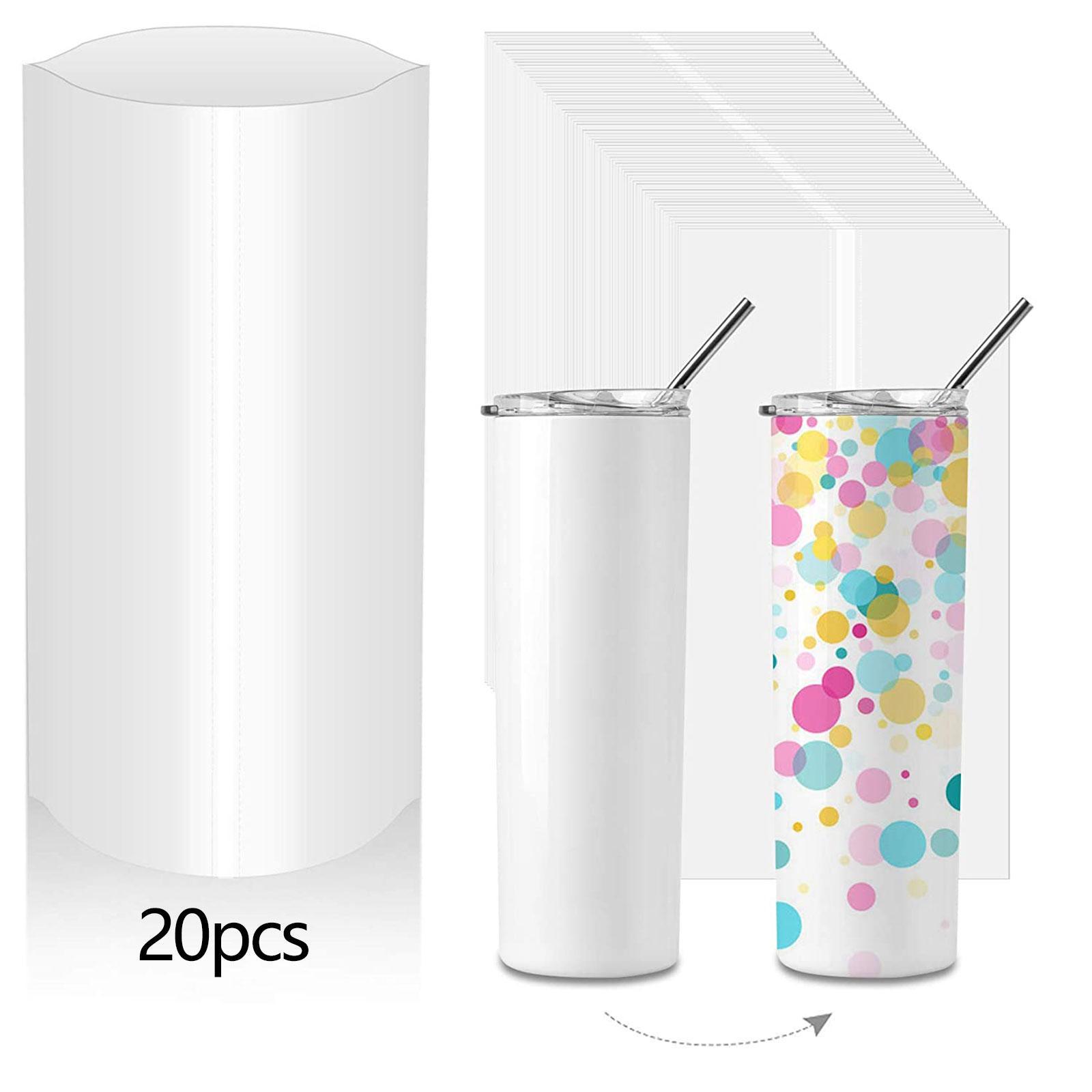 20Pcs Shrink Wrap for Sublimation Tumbler Heat Transfer Film Bags for Mugs