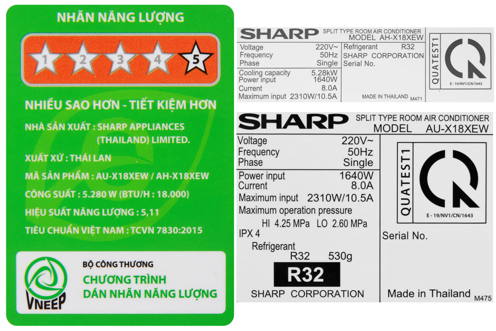 Máy lạnh Sharp Inverter 2 HP AH-X18XEW - Hàng Chính Hãng ( Giao Hồ Chí Minh )