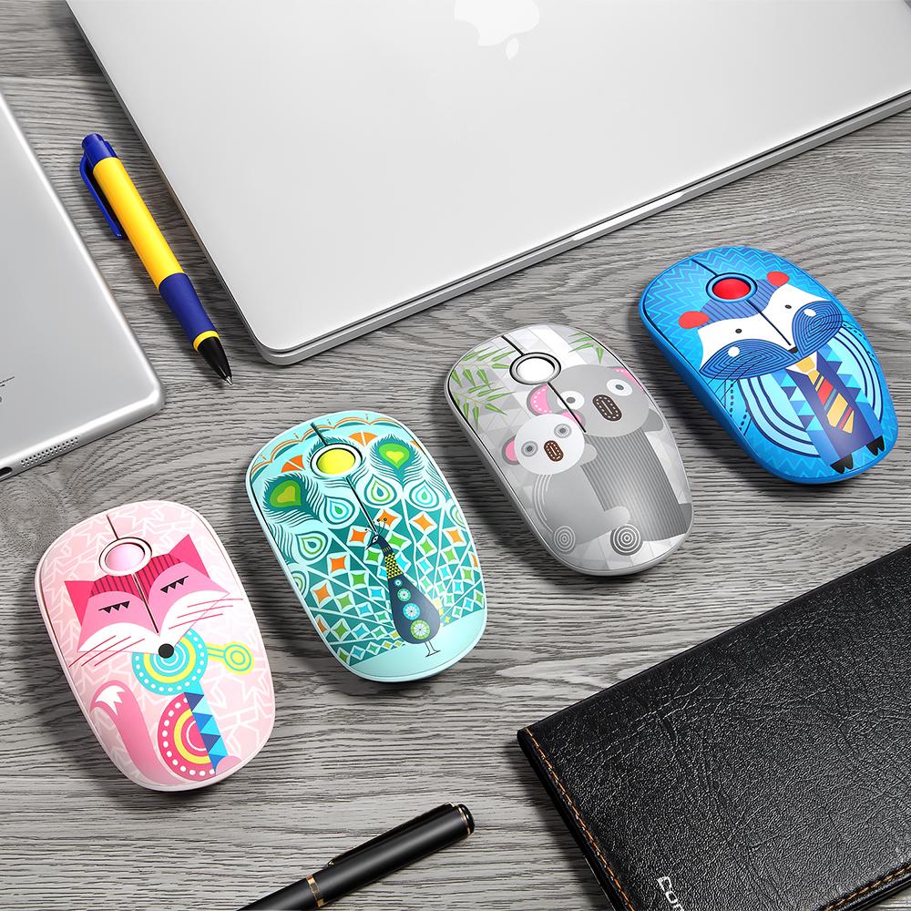 Chuột không dây Mute Mouse Plug & Play Slim Bánh xe cuộn mượt Tiết kiệm năng lượng FUDE V8H 2.4G