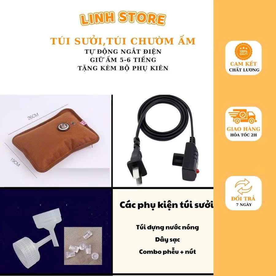 Bộ Túi Sưởi Chườm Nóng/Lạnh – Giảm Đau Bụng Kinh, Giữ Ấm Cơ Thể – Túi Chườm Sạc Điện Cao Cấp, An Toàn – Quà Tặng Bạn Gái &amp; Gia Đình - HÀNG CHÍNH HÃNG MINIIN