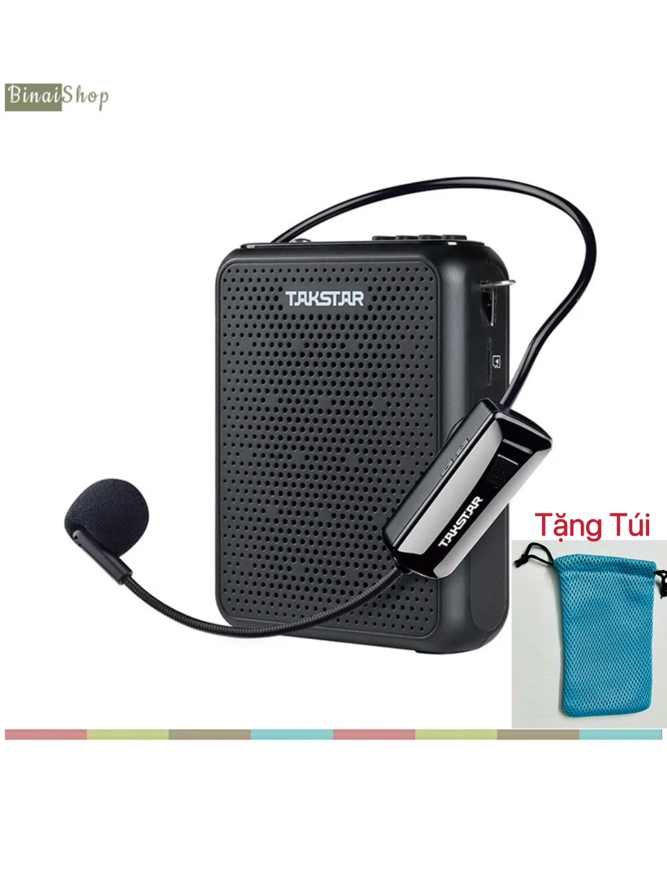 Takstar E300W - Tặng Túi Rút Đựng Máy Trợ Giảng - Máy Trợ Giảng Không Dây Uhf, Kết Nối Bluetooth, Công Suất 10W Cho Giáo Viên, Bán Hàng - Hàng Chính Hãng - Đen