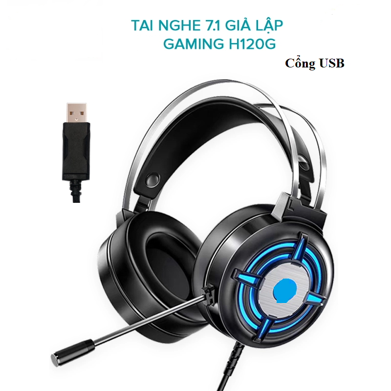 Tai nghe chuyên GAME  H120G led RGB - âm thanh 7.1 cổng USB - Hàng nhập khẩu Full box