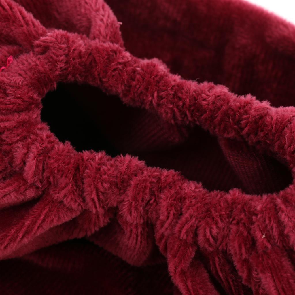 2x Velvet Shoe Covers Anti-Slip Household Overshoes with Sole for Age 3-12 Kids