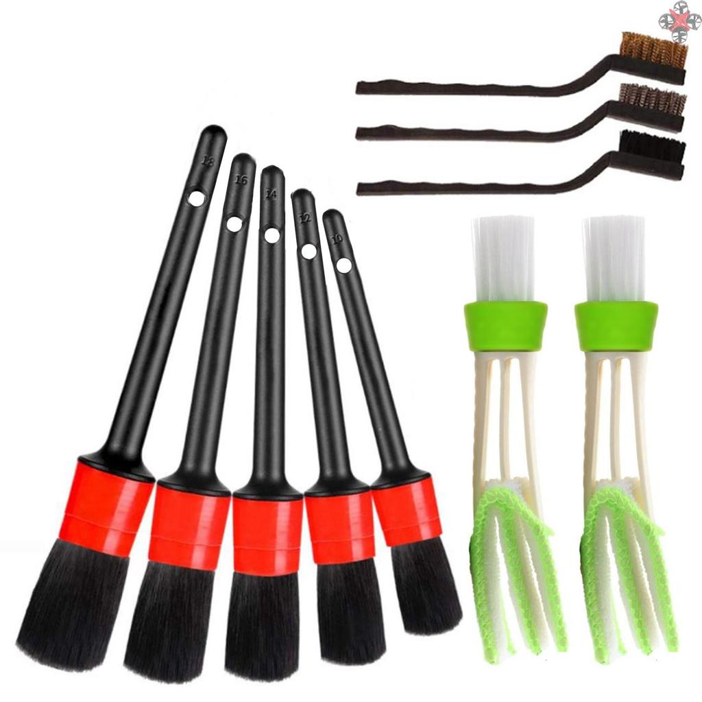 Set 10 Cọ Vệ Sinh Máy Điều Hòa Xe Hơi Kèm 2 Bàn Chải