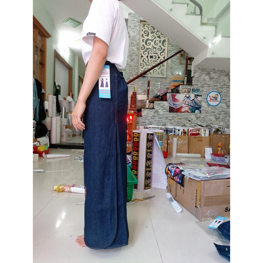 Váy chống nắng jean xẻ tà 2 bên cao cấp