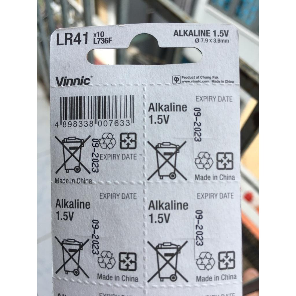 10 Viên Pin Cúc Áo LR41 - AG3 - L736 Vinnic 1,5V