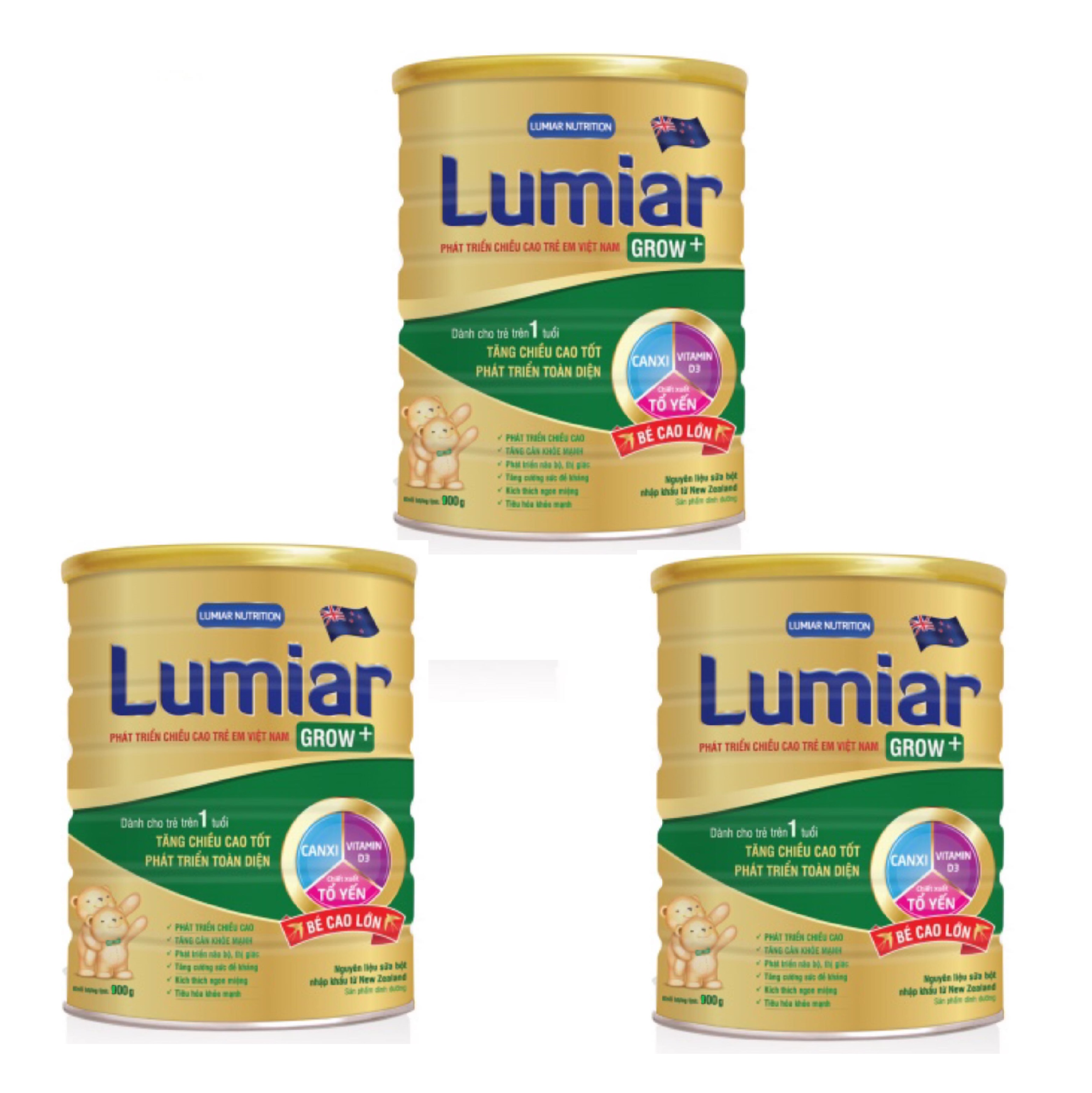 Combo 3 lon Sữa bột Lumiar Grow lon 800g - Sản phẩm tăng chiều cao tốt phát triển toàn diện