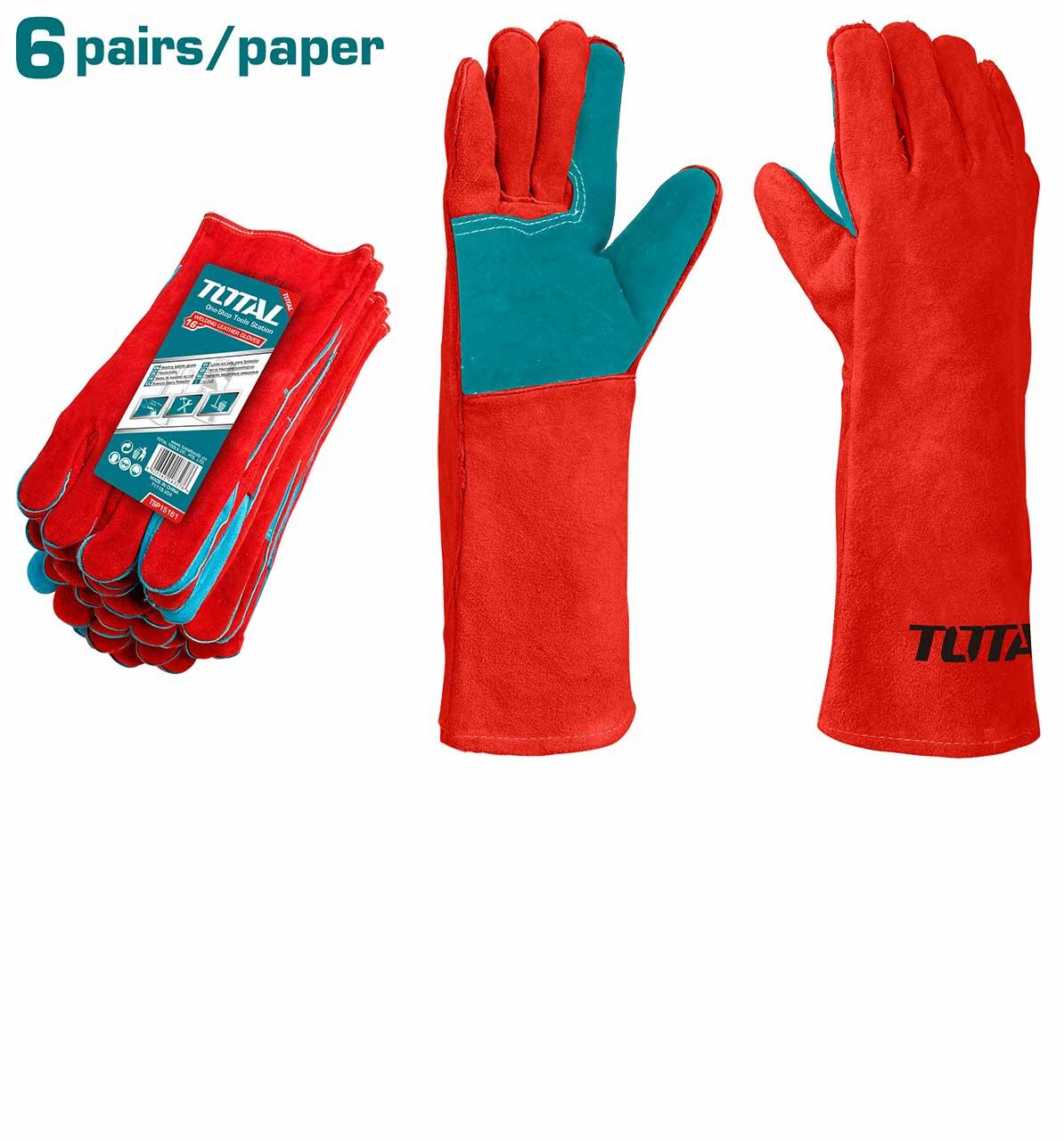 GĂNG TAY VẢI DA DÙNG MÁY HÀN TOTAL TSP15161 - HÀNG CHÍNH HÃNG