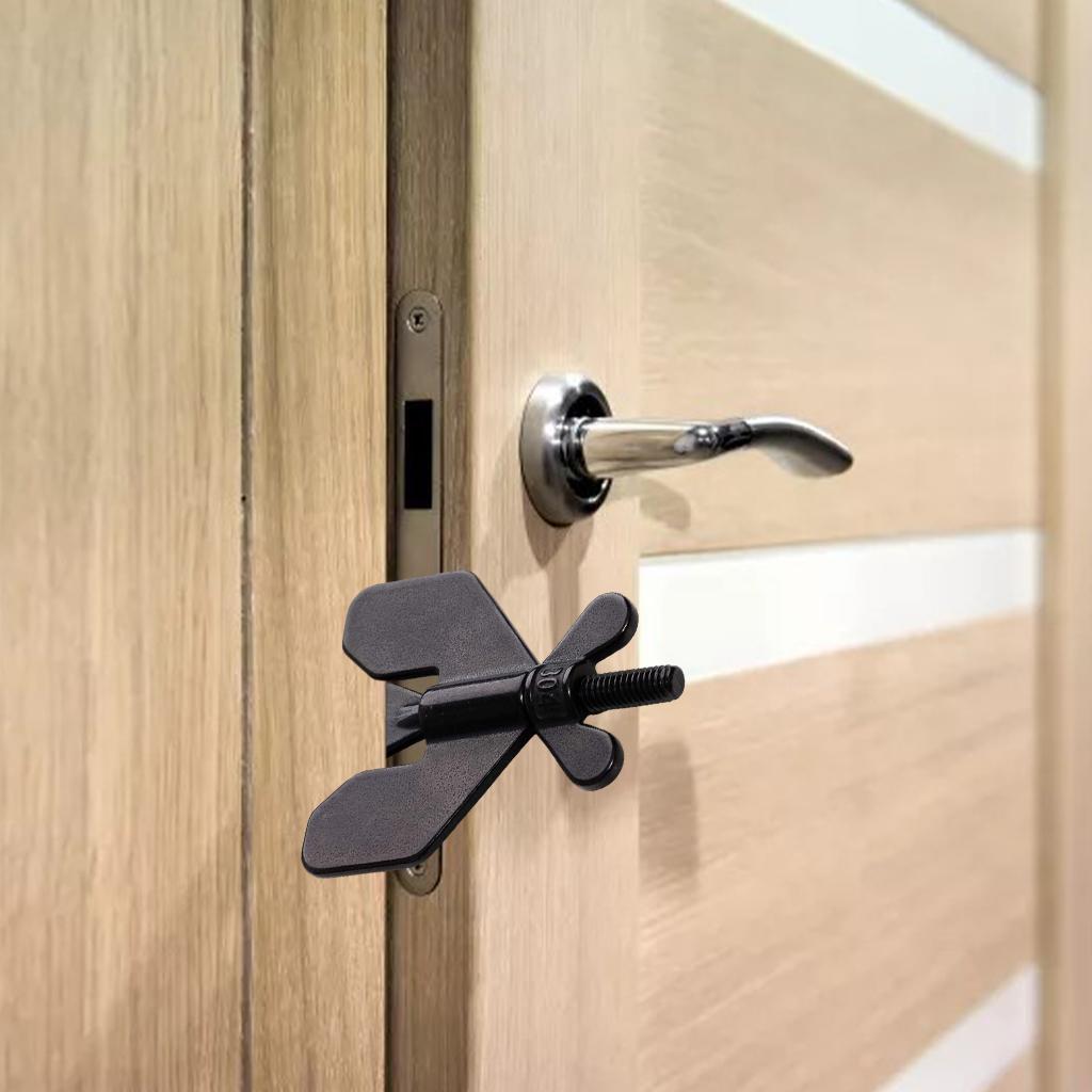 Stainless Steel Small Portable Door Lock  Bedroom  Lock Black