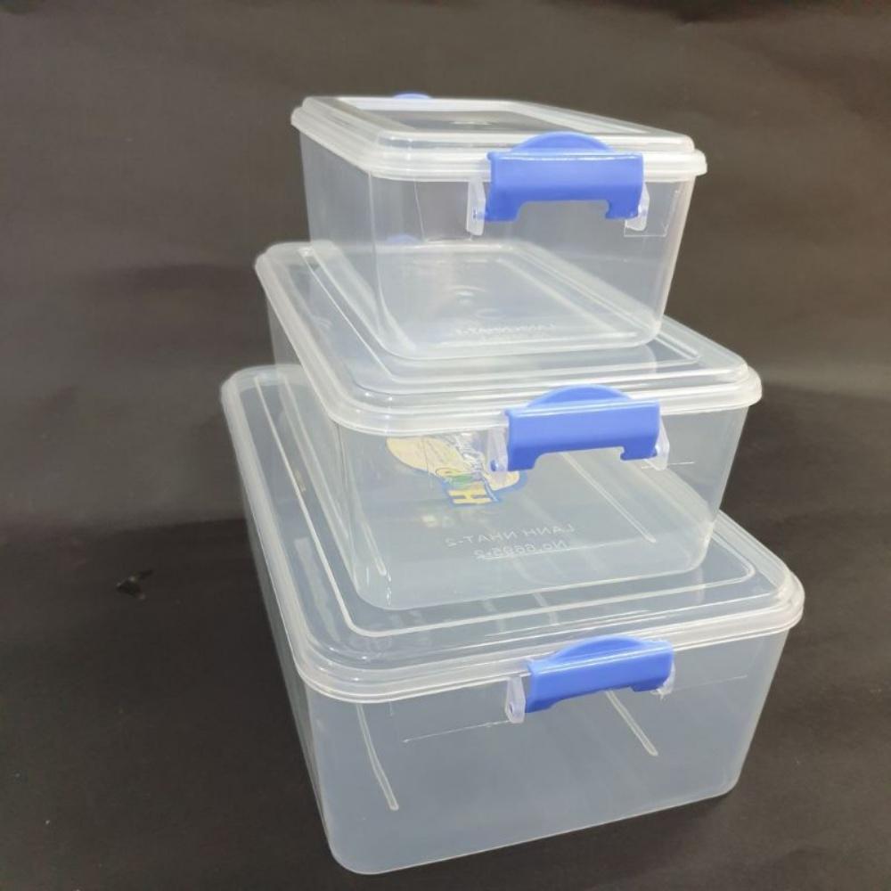 Bộ 3 hộp lạnh nhật đựng thực phẩm nhựa trong suốt không mùi bảo quản thực phẩm