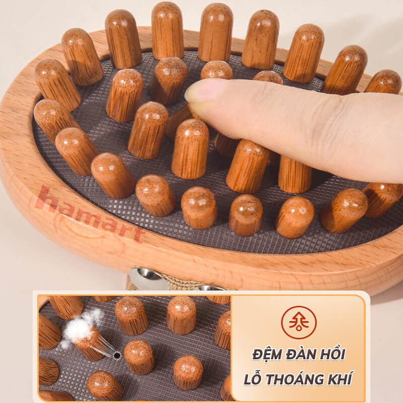 Bàn Chải Massage Thông Kinh Lạc Gỗ Sồi Matxa Body Cơ Thể Thon Gọn Bụng Cọ Thư Giãn Đầu Cổ Vai Gáy