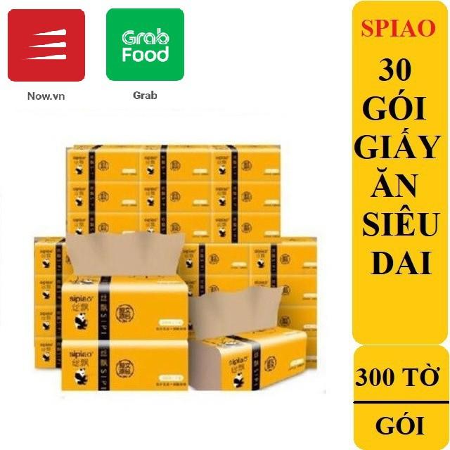 (Thùng/30 gói) - Giấy Ăn Gấu Trúc Sipiao Không Chất Tẩy Trắng