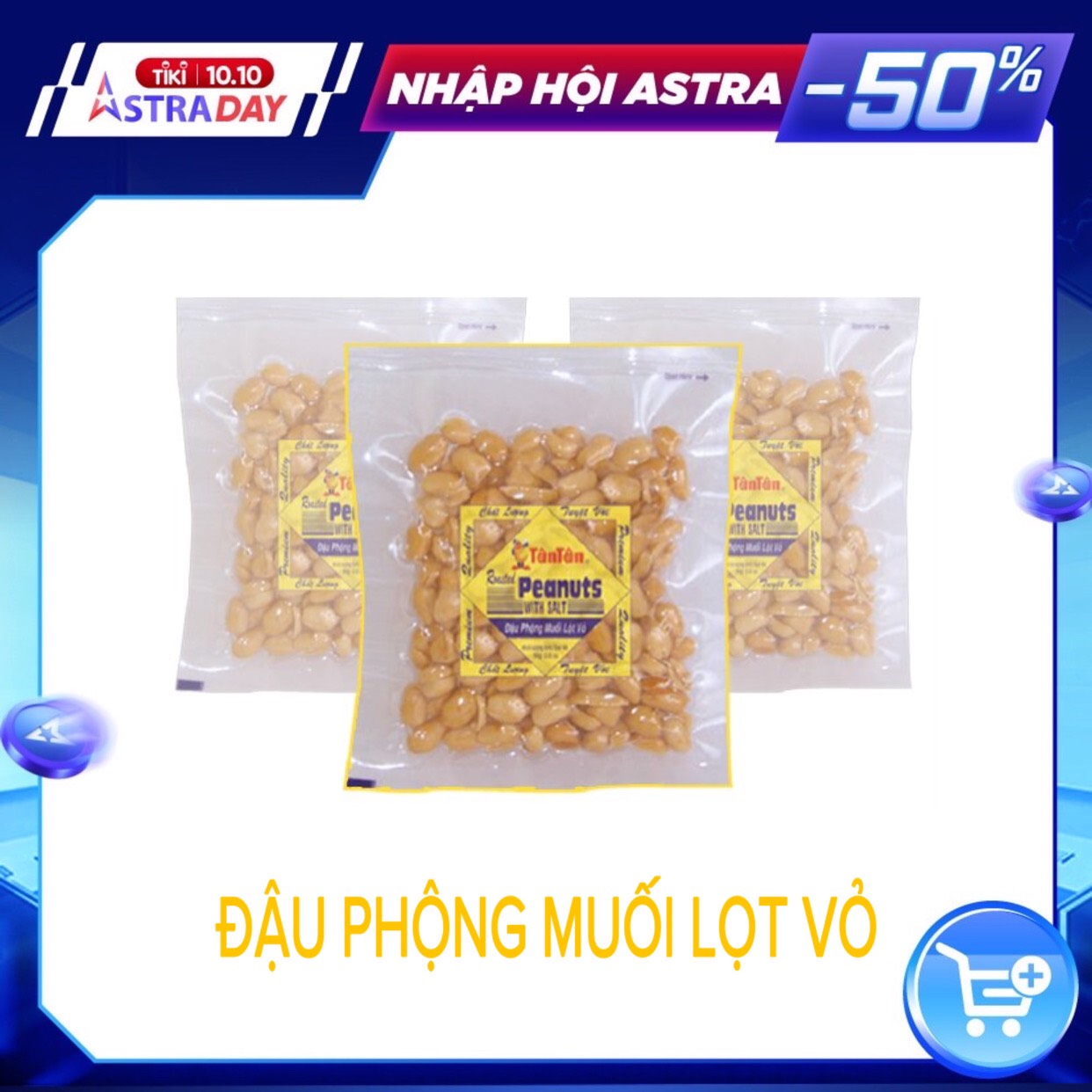 Combo 5 gói Đậu phộng Muối Lột Vỏ Tân Tân 55g