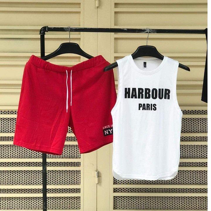 Đồ bộ nam mặc nhà in HARBOUR PARIS chất cotton 4 chiều vải đẹp