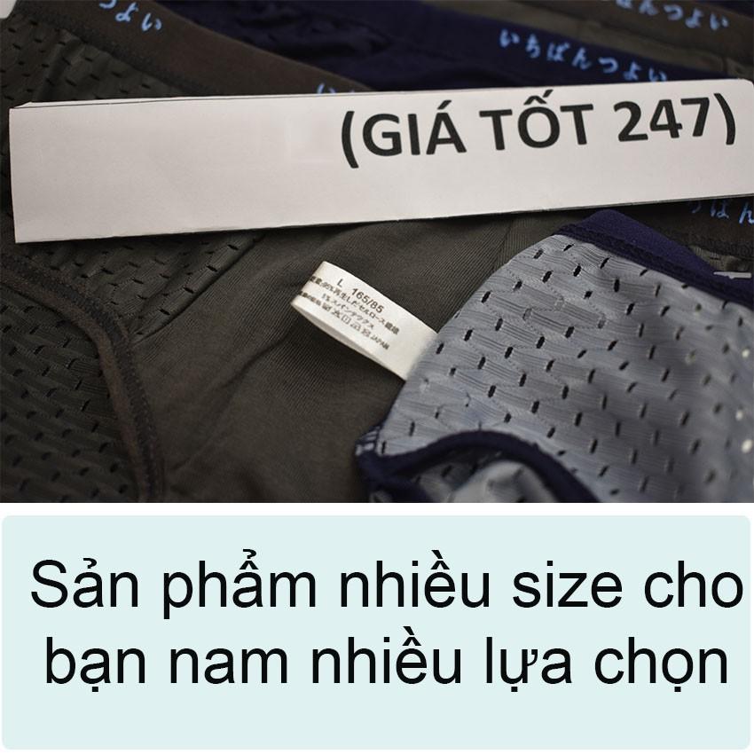 Bộ 05 quần lót nam thông hơi xuất Nhật+Tặng 1 đôi uni cổ ngắn