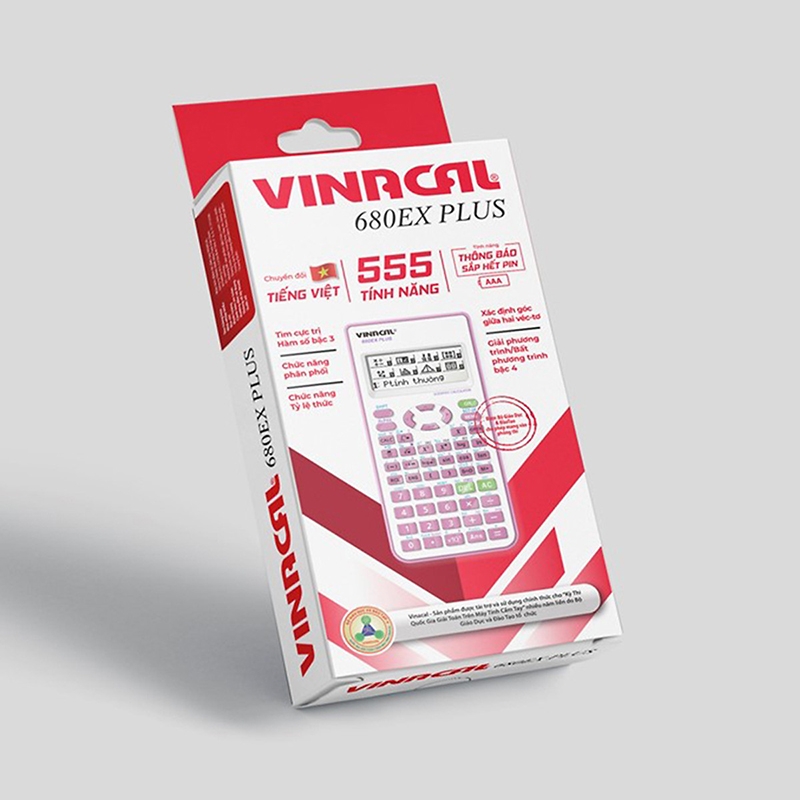 Máy Tính Vinacal 680EX Plus - Màu Hồng