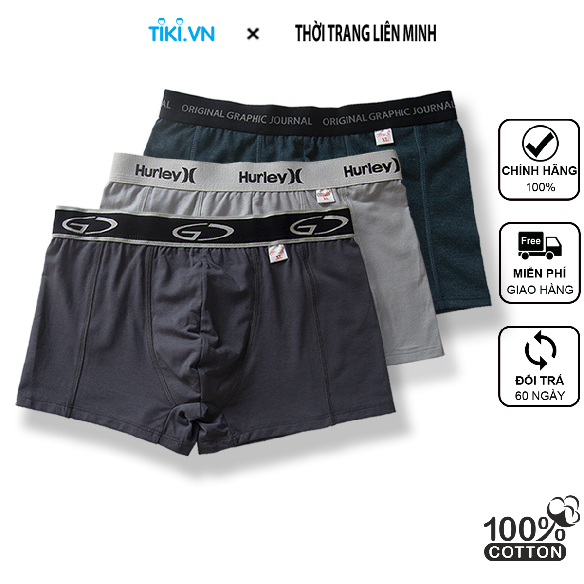 Quần Lót Nam boxer vải cotton nhiều lưng 4 chiều hiệu CITYMEN cao cấp, sịp nam - LMTK-MULTIBC